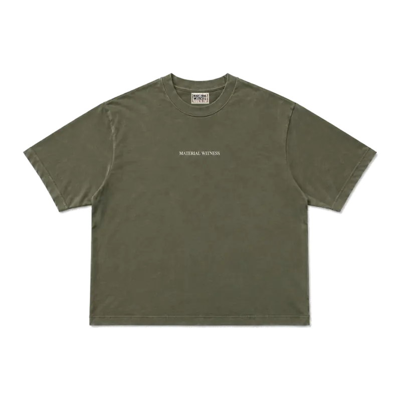 MW–007 olive coordinate basic T-shirt, front view